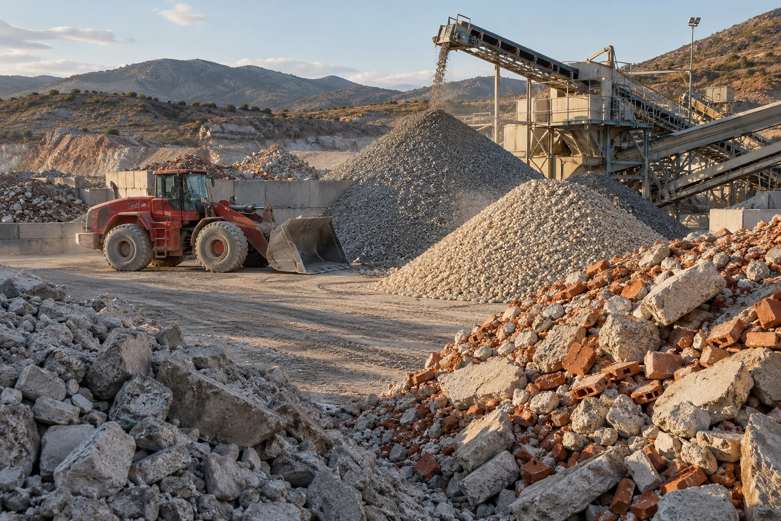 Separación y recuperación de áridos y residuos de construcción